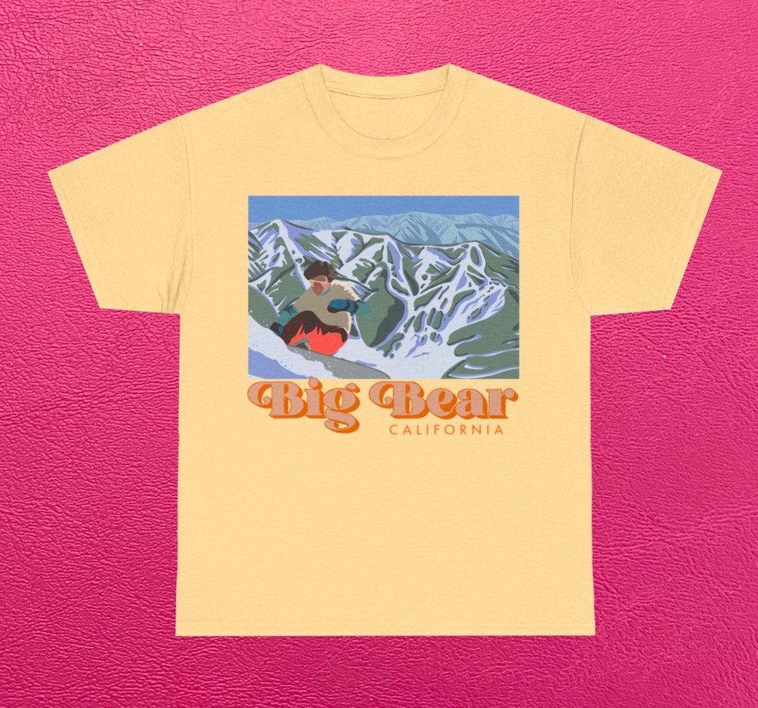 Big Bear Mountain Resort Map Retro T-shirt Yellow Haze - Etsy