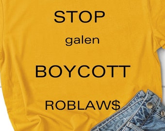 Detener galen BOYCOTT Roblaws Tee, aumento de precios de comestibles, parodia sin nombre, derechos humanos, hacer una declaración, seguridad alimentaria, protesta