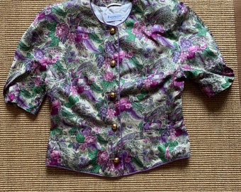 Original Vintage Bluse mit schönem Muster