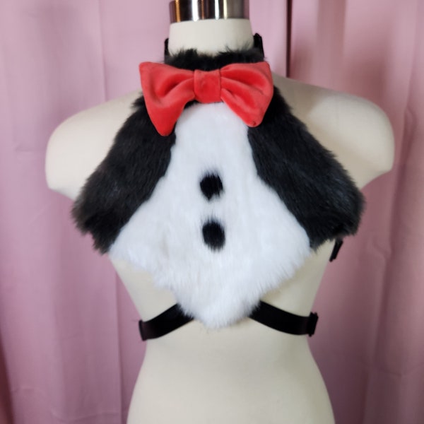 Hazbin Hotel Husk Furry Chest Fluff Harness