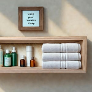 Rectangle Floating Shelf, Kitchen Shelf, Floating Wood Box, Bathroom Shelf Organizer, Box Shelf Organizer, Floating Shelf Organizer