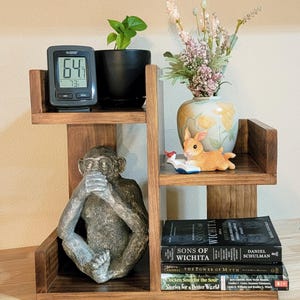 New Zealand Pine Wood Desk Organizer Shelf: Multi-Functional Spice Rack Bookshelf