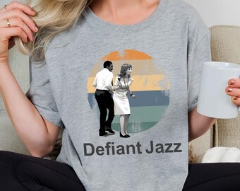 Defiant Jazz T-Shirt, Retro 90s Office Thriller Fan Gift, Corporate Mystery Tee