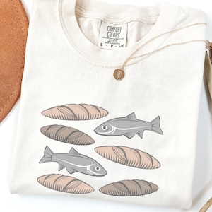 Fischer Christian Shirt, Brote und Fisch Bibel T-Shirt, Jesus Wunder T-Shirt, Glaube Komfort Farben, religiöses Geschenk für Männer Frauen