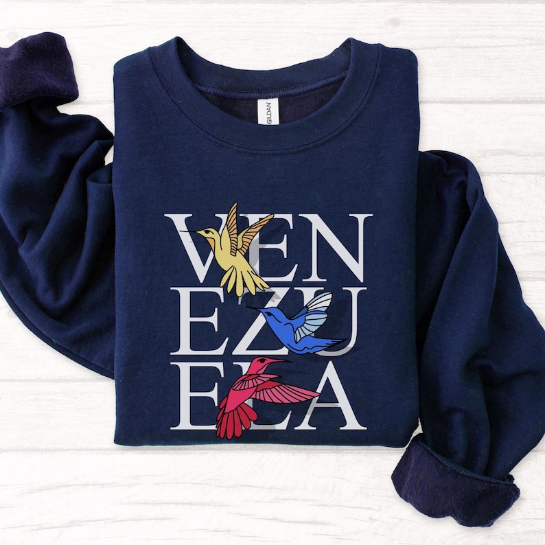 Venezuela Libre Shirt & Sweatshirt, VZLA Freedom Hummingbird, Hispanic Heritage Month Gift image 1
