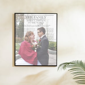 LDS Custom Personalized Family Proclamation To The World, Wall Art, Overlay, Design, Mormon, Gift, Wedding, Printable, Family Proclamation