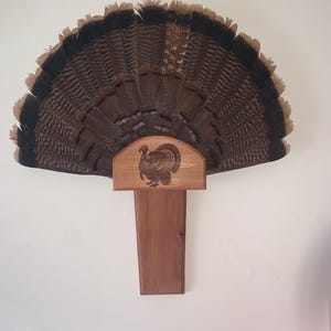 Laser Engraved Wooden Turkey Fan Plaques