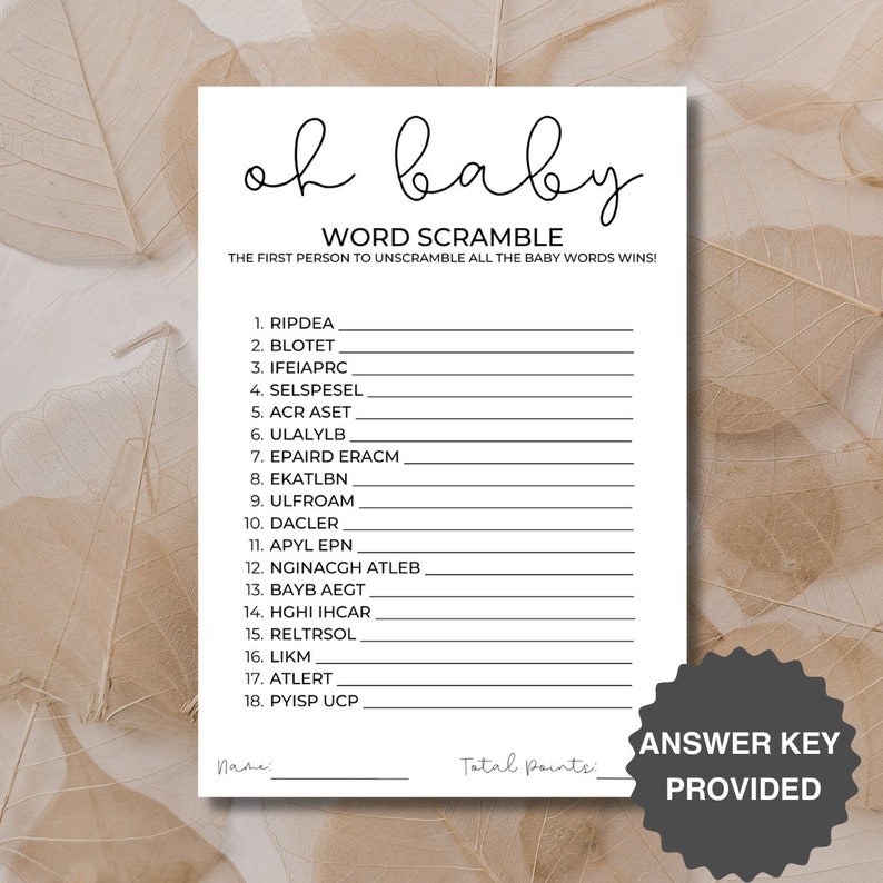 Baby Shower Game Bundle - Babies of the Bible - Instant Download ...