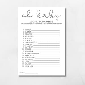 Baby Shower Wort Buchstaben - Minimalistisch - Instant Download - Gender Neutral