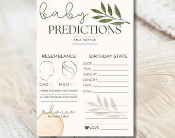 Baby Predictions and Advice - Boho - Instant Download - Gender Neutral