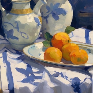 Keuken stilleven olieverfschilderij origineel olieverfschilderij stilleven zomer olieverf op canvas kunstwerk originele muurkunst