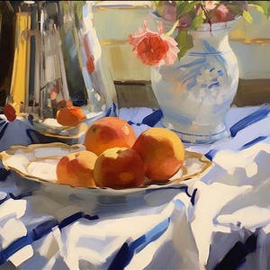 Keuken stilleven olieverfschilderij origineel olieverfschilderij stilleven zomer olieverf op canvas kunstwerk origineel muurkunst Moederdagcadeau
