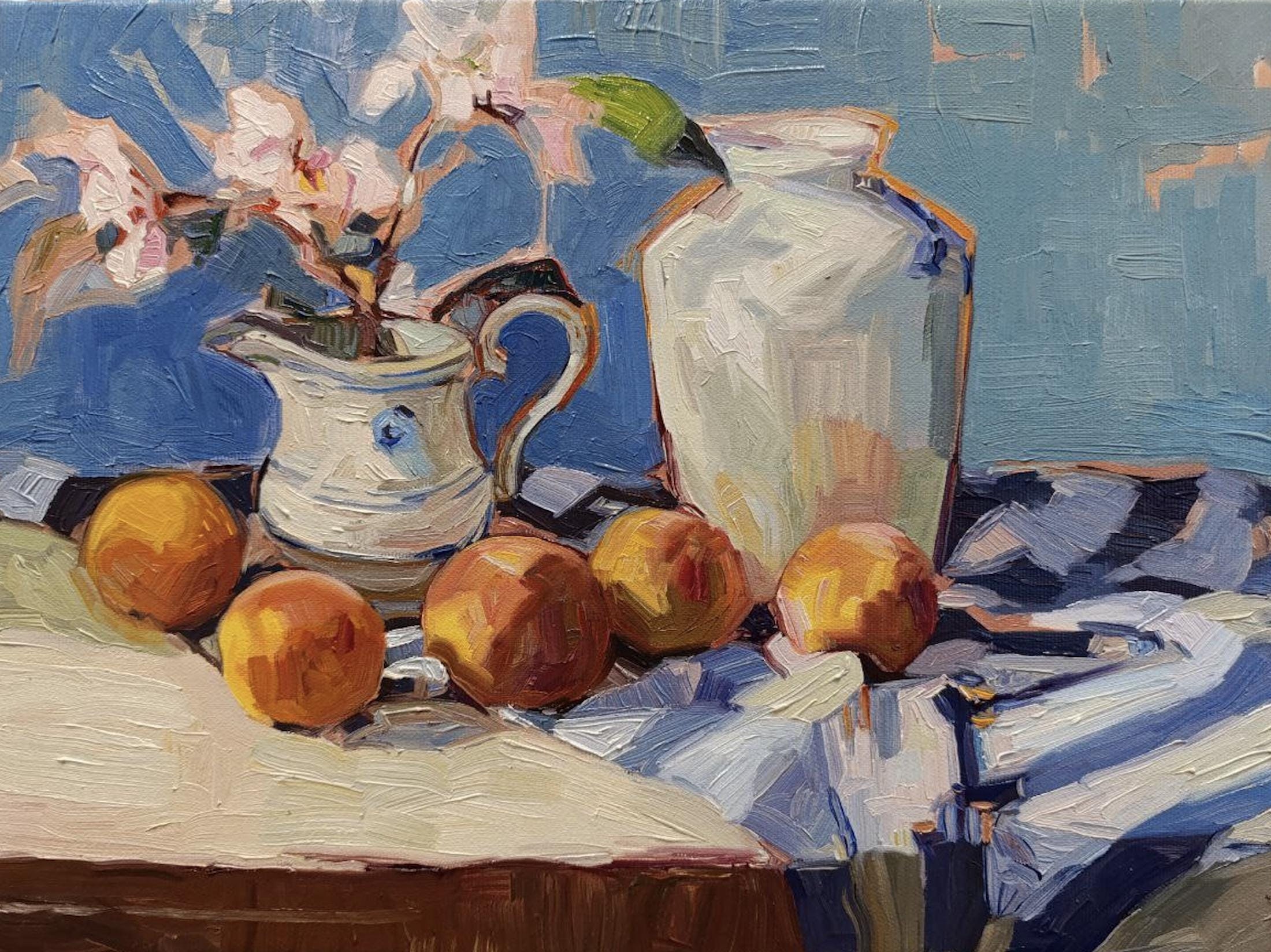 Original Oil Painting Still life summer Oil on Canvas Artwork Kitchen Still Life oil Painting Original Wall Art Girt