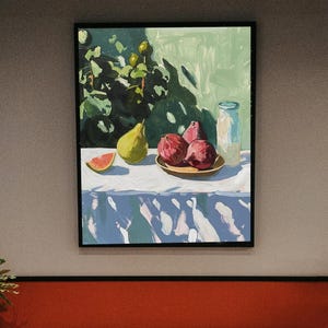 Keuken stilleven olieverfschilderij origineel olieverfschilderij stilleven zomer olieverf op canvas kunstwerk originele muurkunst