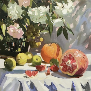 Keuken stilleven olieverfschilderij origineel olieverfschilderij stilleven zomer olieverf op canvas kunstwerk originele muurkunst