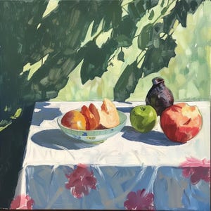 Keuken stilleven olieverfschilderij origineel olieverfschilderij stilleven zomer olieverf op canvas kunstwerk originele muurkunst
