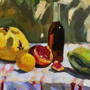 Keuken stilleven olieverfschilderij origineel olieverfschilderij stilleven zomer olieverf op canvas kunstwerk originele muurkunst