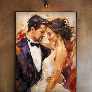 Custom oil painting portrait From Photo on canvas, Digital Print on Canvas Ready to Hang, Wedding portrait, Couple portrait, Birthday gift