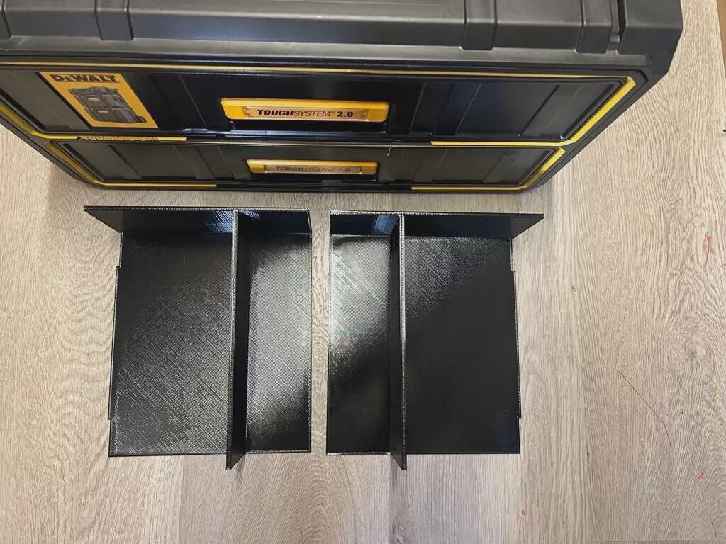 3 Cestelli Organiser Per DeWalt ToughSystem 2.0 - PETG Giallo, Misura Media