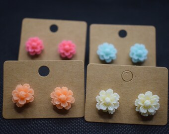 Pretty Flower Stud Earrings - Various Colours - Style 3