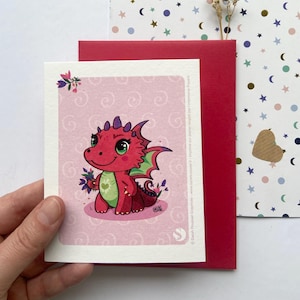 Carte postale Dragonfleur Rouge