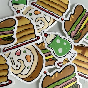 individual illustrated stickers  autocollant illustration  food big illustration art sticker Mimi and me autocollant ordinateur vinyle