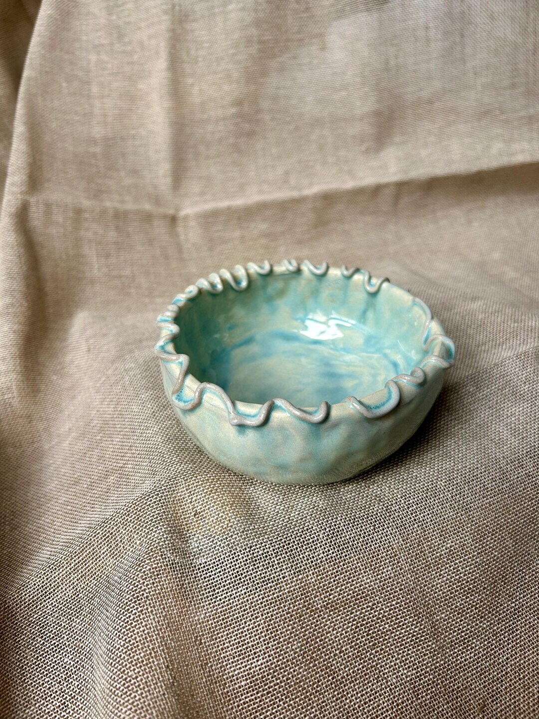 Bowl Rim Ruffle Rim Ceramic Bowl – Hand-built Sculptural Pottery – Organic Form ...