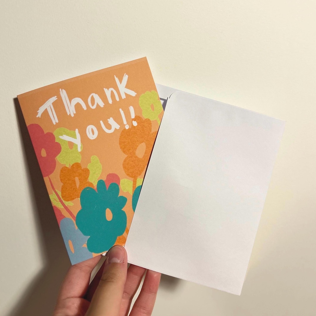 Flower Thank You Card, Illustration Cards With Flower, a Bouquet Card ...