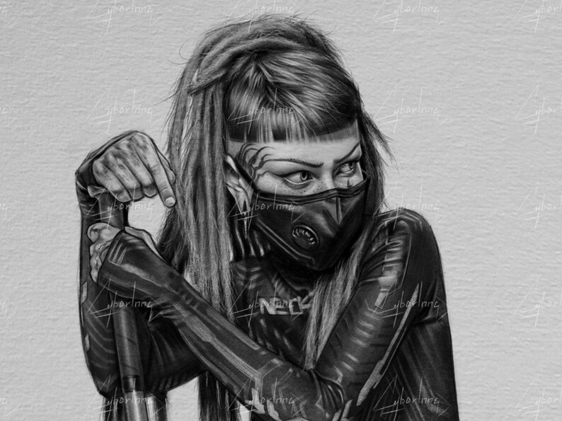 Custom Portrait Drawing Digital Pencil Realistic Drawing Black and