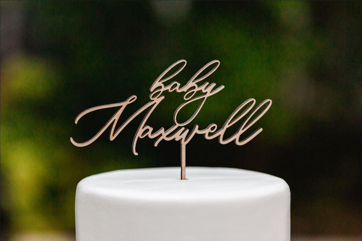 Baby Shower Cake Topper, Personalized Cake Topper, Baby Shower Decor, Gender Reveal, Custom Cake Topper, Happy Birthday Cake Topper