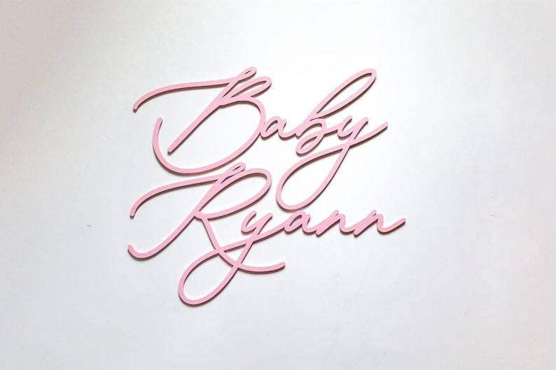 Personalized Baby Shower Sign, Name Sign for Baby Shower Party, Wood Sign, Custom Sign, Backdrop Sign, Custom Name Sign, Backdrop image 1
