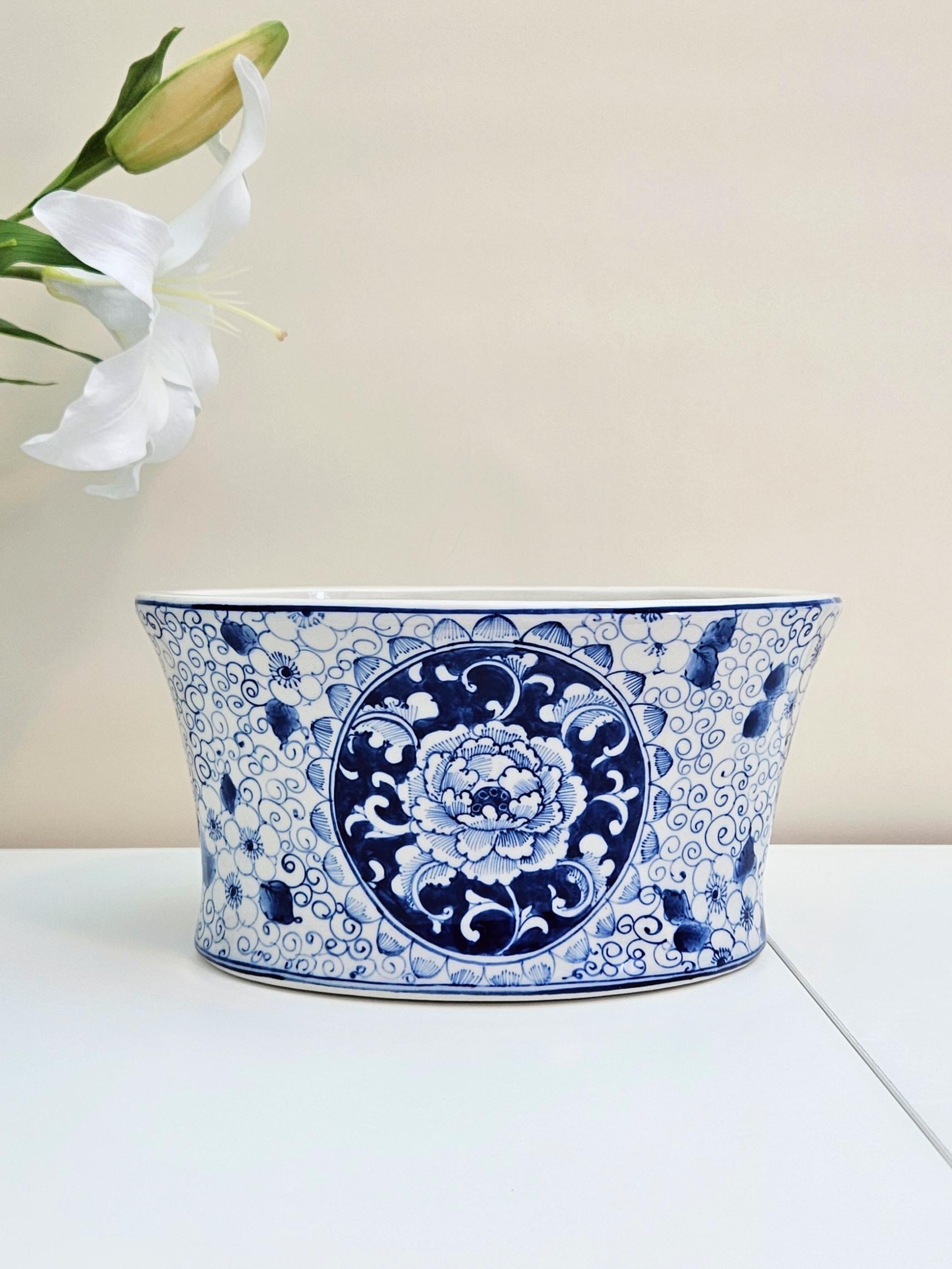 Chinese Hand Painted Plant Pot - Etsy