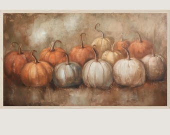 Pumpkin Fall Frame TV Art Vintage Halloween Decor Spooky Season Oil Painting Art armhouse Decor Samsung Frame TV Fall decor Thanksgiving