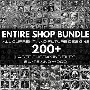 Paquete de grabado de posavasos de pizarra para toda la tienda, archivos PNG de grabado láser, juego de grabado láser para toda la tienda, Glowforge, Lightburn, CO2, XTool, Sculpfun