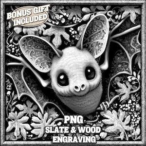 Halloween Laser Burn PNG, 3D Illusion Laser Engraving File, Cute Bat Slate Coaster, Spooky Halloween Laser Engrave, Glowforge Lightburn CO2