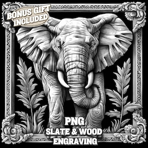 Archivo PNG láser de ilusión 3D de elefante, PNG grabado, posavasos de pizarra grabados, grabado 3D de vida silvestre listo para láser, grabado láser, posavasos de madera