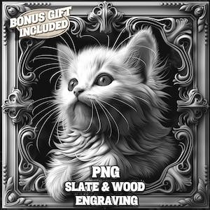 Leuk kitten 3D-illusie png-laserbestand, kitten png, kat png, kat leisteenonderzetter gegraveerd, kat laserklaar 3D-gravure, lasergravurebestand