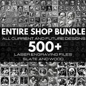 Entire Shop Slate Coaster Engraving Bundle, Laser Engraving PNG Files, Whole Shop Laser Burn Set, Glowforge, Lightburn, CO2, XTool, Sculpfun