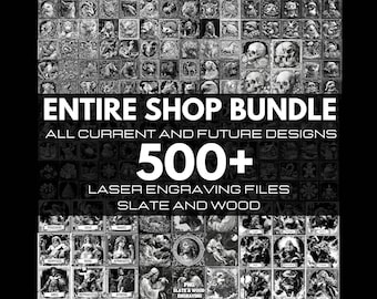 Entire Shop Slate Coaster Engraving Bundle, Laser Engraving PNG Files, Whole Shop Laser Burn Set, Glowforge, Lightburn, CO2, XTool, Sculpfun