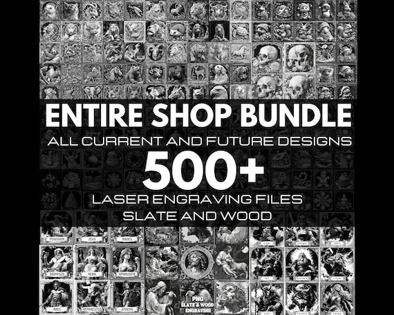 Entire Shop Slate Coaster Engraving Bundle, Laser Engraving PNG Files, Whole Shop Laser Burn Set, Glowforge, Lightburn, CO2, XTool, Sculpfun