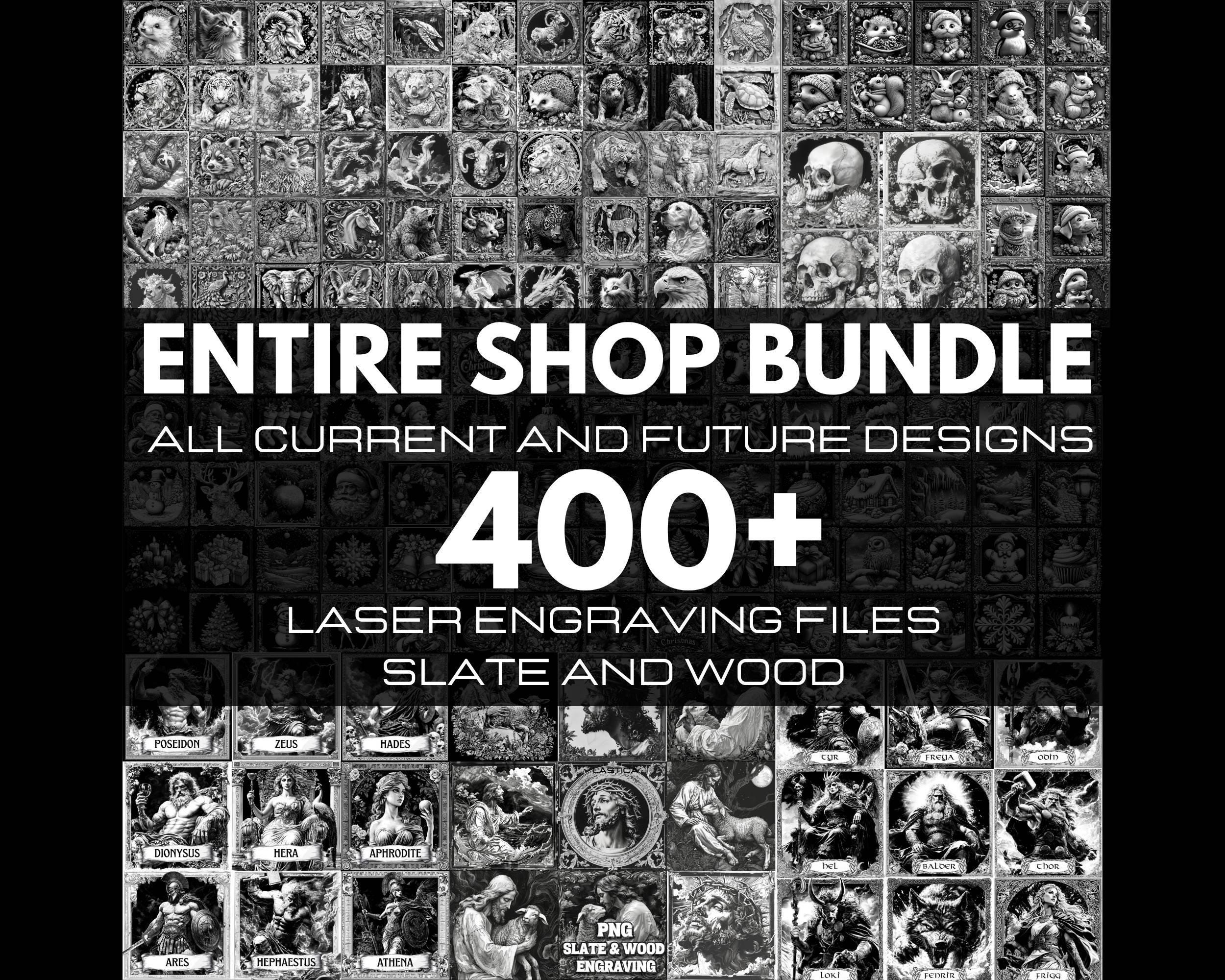 Entire Shop Slate Coaster Engraving Bundle, Laser Engraving PNG Files, Whole Shop Laser Burn Set, Glowforge, Lightburn, CO2, XTool, Sculpfun