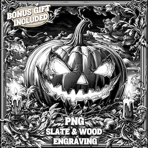 Halloween Laser Burn PNG, Jack O Lantern Laser Engraving File, Pumpkin Coaster Engrave, Spooky Scary Laser Engrave File, Glowforge, XTool