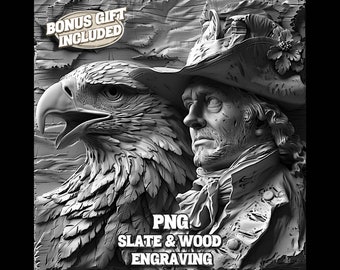 Laser Engrave 3D PNG File, American Bald Eagle Engraving PNG, Patriotism Laser Burn File, 4th of July Engraving File, Gift for Patriot