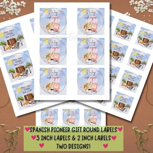 JW Espagnol pionnier cadeau étiquettes rondes 2 pouces 3 pouces No hay vida mejor Autocollants imprimables Modèle Avery His & Hers Regalo de précurseur