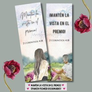JW Spanische Lesezeichen Digitaler Download "Mantén la vista en el premio!" Druckbare KartenPiercing Geschenke His & Hers, Marcador de libro