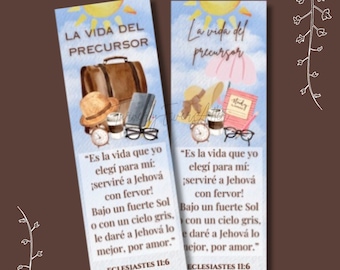 JW Spanish Pioneer Bookmarks Descarga Digital La vida del precursor Tarjetas Imprimibles Pioneer Gifts His & Hers Regalo de precursor