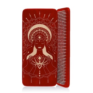 Sadhu Board for beginners 8mm 10mm | Engraved yoga nail board with textile cover | Meditation acupressure tool