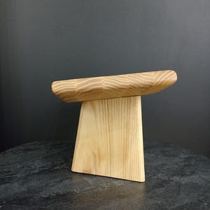 Banco de meditación plegable, taburete de yoga de madera de roble macizo.