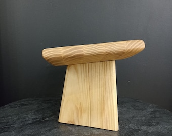 Banco de meditación plegable, taburete de yoga de madera de roble macizo.