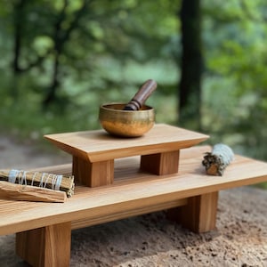 Table de méditation minimaliste | Autel zen japonais | Support de prière en bois